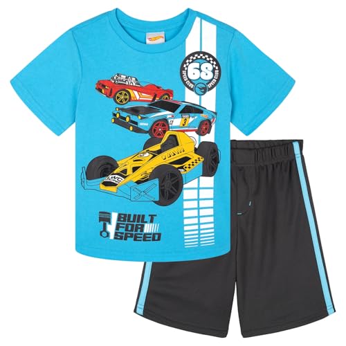 Image of Hot Wheels Boys' Athletic 2-Piece T-Shirt and Shorts Set Toddler to Big Kid