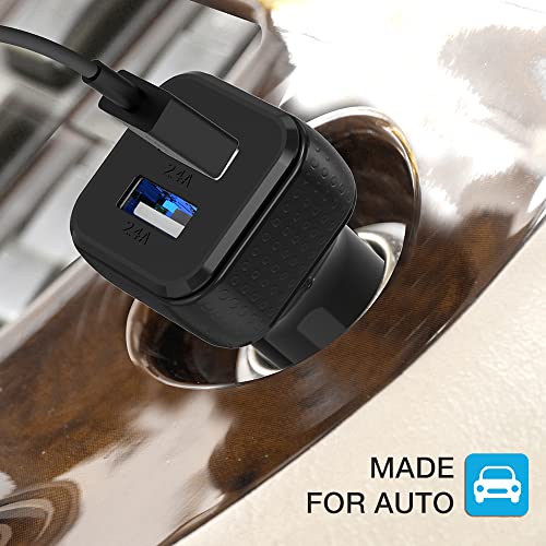 Trianium Car Charger 24W (2 Pack) Dual Charger Adapter, Atomicdrive Smartusb Compatible Iphone 12 11 Pro Max/Xr/Xs Max/X/8/7/6S/6 Plus, Ipad Pro/Air2/Mini,Galaxy S20,Note,Lg,Nexus,Htc,Huawei,And More #TOP6