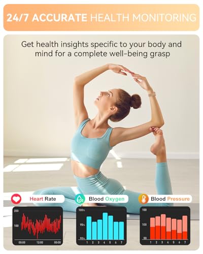 Smartwatch mit Bluetooth-Anrufen, 1,85 Zoll Smartwacth für Damen und Herren, Fitnessuhr mit über 200 Sportmodi, IP68 wasserdicht, SpO2, Schlafüberwachung, Schrittzähler, Herzfrequenzmesser für Android – Bild 6