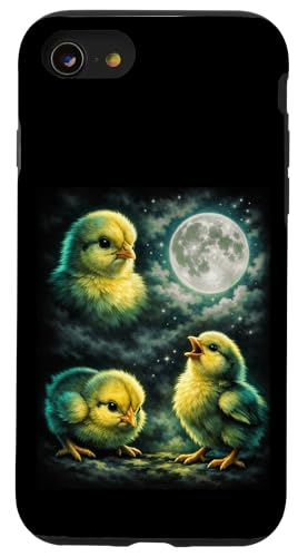 Three Yellow Chick Howling At The Moon Funny Meme �X�}�z�P�[�X iPhone SE (2020) / 7 / 8 �p
