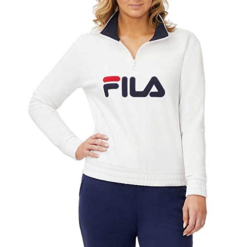 Amazon.com: Fila Women's 1/4 Zip Pullover Sweatshirt (White, X