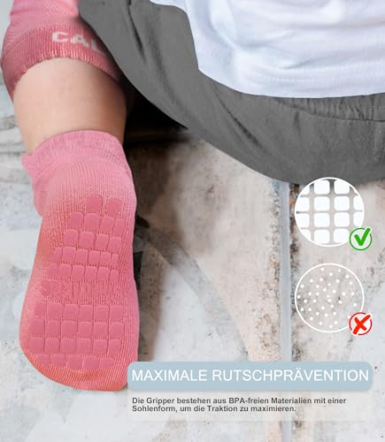 Simply Kids Anti-Rutsch Baby Knieschoner und Socken Set zum Krabbeln und Gehen (6 Paar, 6-18 Monate) I Kleinkindsocken mit Griffen und Krabbelknieschützern für Säuglinge Jungen Mädchen, Jungen, S