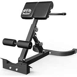 Adjustable Roman Chair 300 lb Capacity, Hyper Back Extension Bench | for Home Gym,Foldable hyperextension,Steel Frame,8-position Height,5-position angle,Back & Core,Non-Slip Footplate