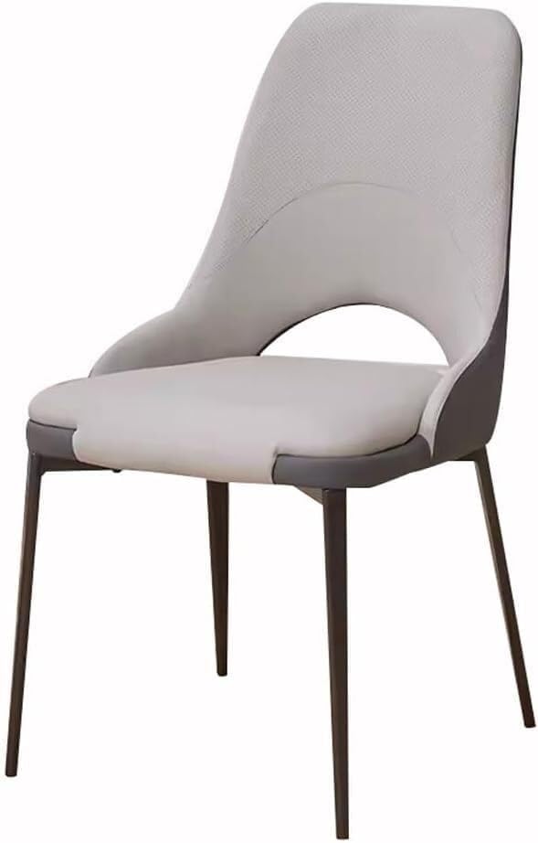 Chaises de salle à manger en cuir synthétique premium et piètement métal