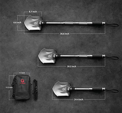 Tyger Auto Shovel Tg-Sv8U3217 Military Heavyduty Folding Compact Tool With 16-In-1 Multifunction For Off-Roading, Camping, Outdoor, Survivalist And Emergency #TOP5