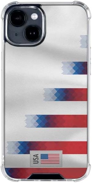 Skinit Clear Phone Case Compatible with iPhone 15 Plus - USA Soccer Flag Design