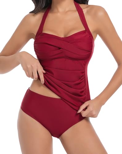 Muwodkdn Tankini Damen Bauchweg Zweiteilig Bademode Set Bikini...