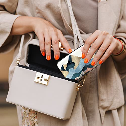 Image of Credit Card Holder, Mini Aluminum Card Wallet RFID Blocking Slim Metal Hard Card Case for Women Men, Watercolor Sunset