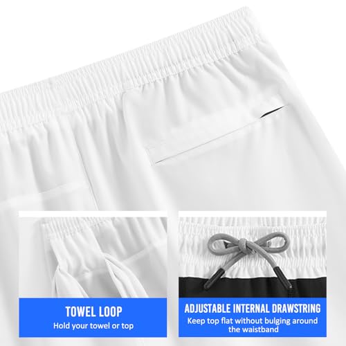 Image of maamgic Mens Workout Shorts 2 in 1 Stretch 5 inch / 7 inch Gym Shorts Running Shorts with Compression Liner Zip Pocket