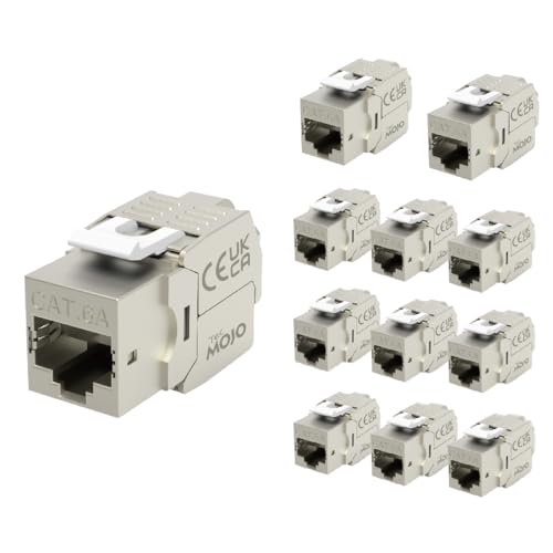Conectores blindados STP Keystone RJ45 CAT6A de 10 Gbps para panel de conexiones de red