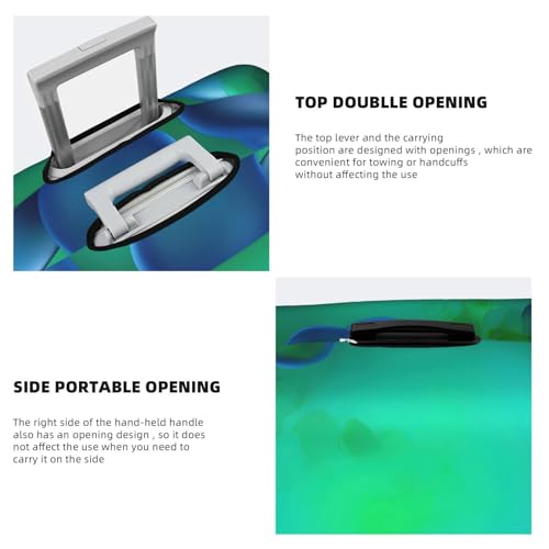 Teal Blue print Trolley case protective cover, Fashion Suitcase Protector Fits, hidden zipper4