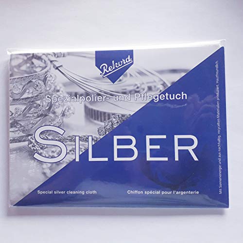 Rekord Silberputztuch Für Schmuck 30x24 cm Besteck & Münzen Hochwertiges Multifaser Tuch Made in Germany – Bild 2