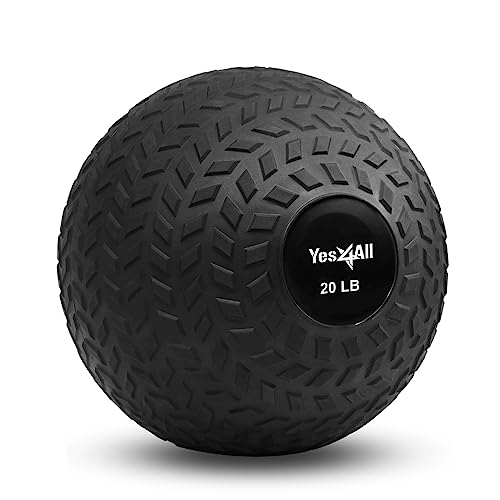 Yes4All Slam Balls, 10-40lb Weighted Ball Weight, Durable PVC Sand Filled Workout Dynamic Slam Ball...