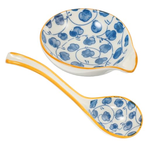 JECOMPRIS Platos De Cerámica Para Especias Portacucharas De Cocina Bandeja Para Cucharas Cuchara Sopera Soporte Para Guardar Suministros De Cubiertos