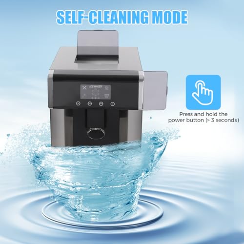 Fabricadora de hielo de mostrador 2 en 1 acero inoxidable miniatura 4