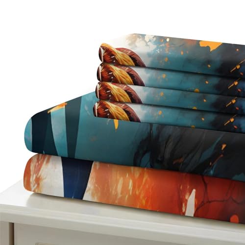 Parure de lit cerf imprimé 3D en microfibre premium haute densité pour lit 1 place