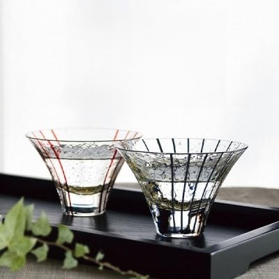(彫刻ペア江戸硝子 八千代窯)冷酒坏揃えペア