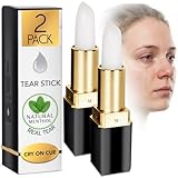 [2 Pack] Professional Tear Stick For Actors - Cry On Cue With Real Tears & Wet Eyes - Natural Menthol Formula Designed for Auditions, Theater, Film & TV - Enhance Emotions - Easy To Apply & Remove