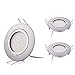 Produktbild HCFEI 3er set LED 4W Slim Spot Einbaustrahler schwenkbar 230V Edelstahl Strahler Einbauleuchte, Warmweiß 3000K, Einbautiefe 20mm