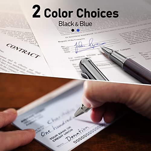 Wemate WM-MZQZB-HE-NEW Wood Rollerball Pen Set, Extra 2 Ink Refills(1 Black & 1 Blue), Fancy Writing Pen Nice Luxury Office Gift thumb #3