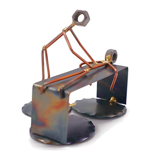 Rock Creek Metal Craft Massage Therapist - Handmade Metal Figurine - Hand Welded Metal Art and Recycled Metal Sculptures - Unique Desk Accessories, Medical Office Decor, & Massage Therapist Gifts