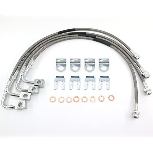 89716 Stainless Brake Lines Compatible with 2007-2018 Jeep Wrangler JK
