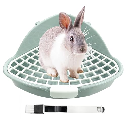 Vayinana Rabbit Litter Box Bunny Corner Toilet Box Potty Trainer for Hamster Guinea Pig Ferret Rat Chinchialla Cage Pan 3.9 x 7.5 x 7.5