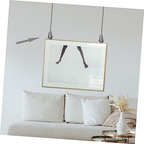 Image of 2Pcs Adjustable Picture Hanging Wire Kit with Hooks Heavy Duty Display Hanger for Paintings Photos Mirrors Rope