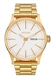 NIXON Sentry SS A356 - Gold/White - 100m Water Resistant Men's Analog Classic Watch (42mm Watch...