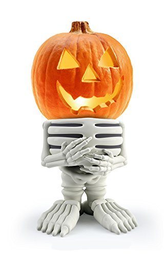 Indoor/Outdoor Halloween Decorations Skeleton Pumpkin Statue For Backyard, Lawn or Garden - Iconic, Hand Painted, Weatherproof, Creepy, Scary - Made Of Resin by 3B Global