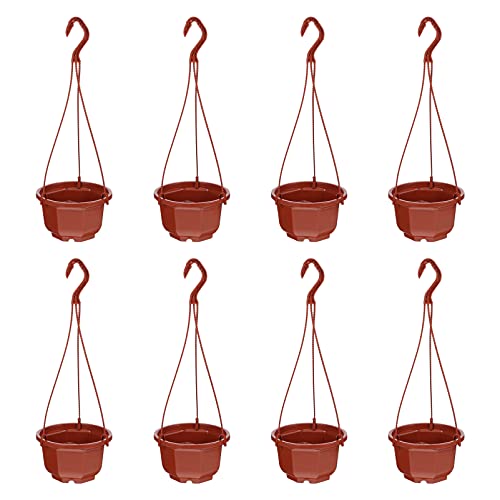 Cabilock 8Pcs Hängende Pflanzer Hängen Blumentöpfe Kunststoff Pflanzen Aufhänger Halter Hängenden Korb für Indoor Outdoor Garten Sukkulenten Decke Wand Fenster...