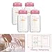 Matyz Glass Breastmilk Storage Containers, 4 Pack, 8 oz Bottle, Fit with Spectra Medela Philips Avent Pump - Wide Mouth Breastmilk Collection and Storage Bottle with Lids - No BPA (Pink Lids)