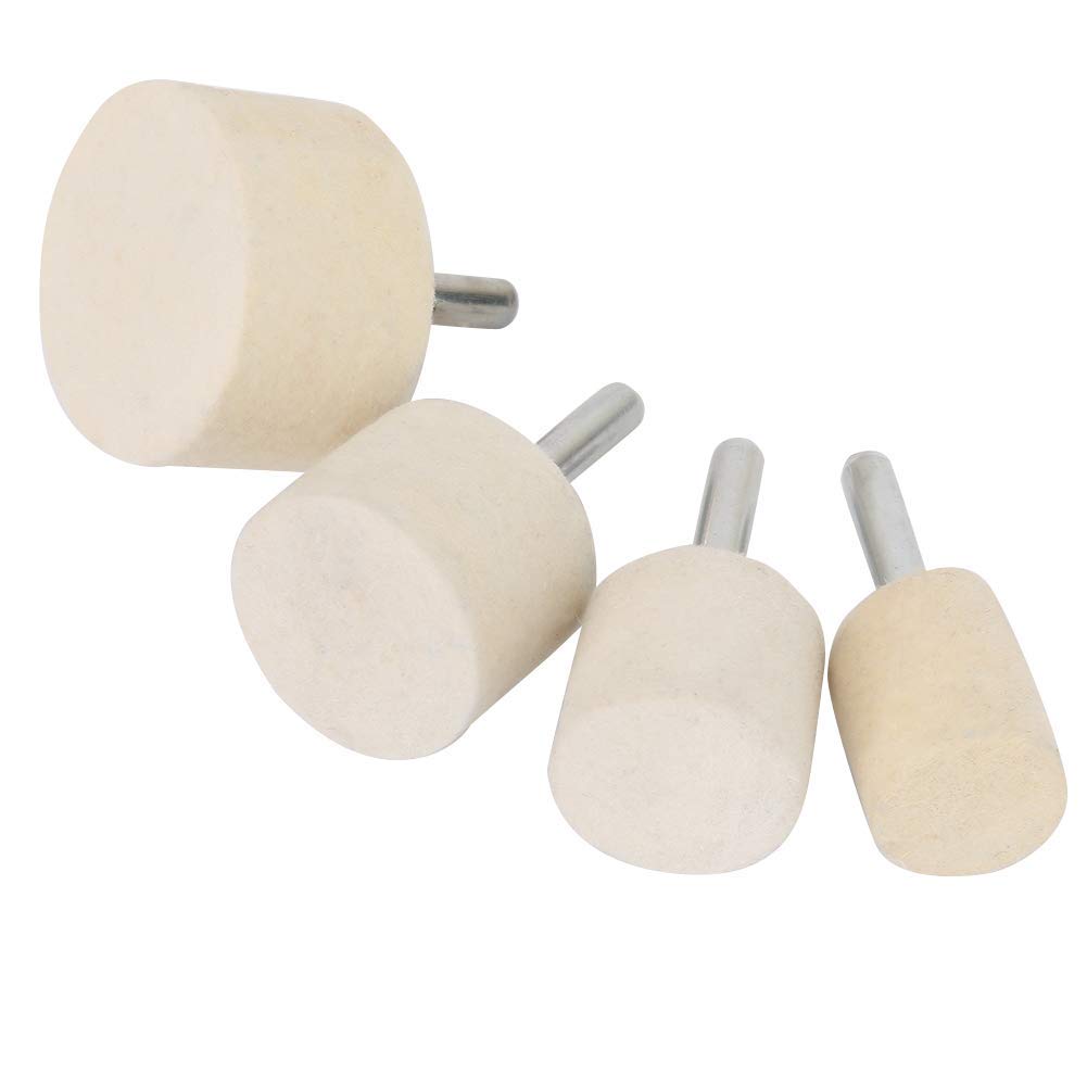 5 Pièces Kit de Polissage du Verre Poudre de Polissage à L'oxyde de Cérium + 4 Pièces Roues de Polissage en Feutre de Laine