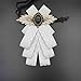 white bow tie brooch neck tie women man jabot collar brooch pins fashion wedding accessories necklace necktie Elegant Costume Jewelry for shirt (white net)