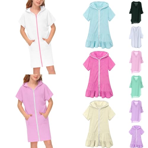 Betadog Girls Crochet Swim Beach Cover Up Short Sleeve Swimsuits Long Beach Dress Girls Black Swimsuit 5-14