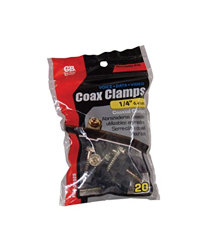 Gardner Bender Pec-31525 Stainless Steel Coax Cable Clamp 20 Pk, 1/4-Inch, Black #TOP1