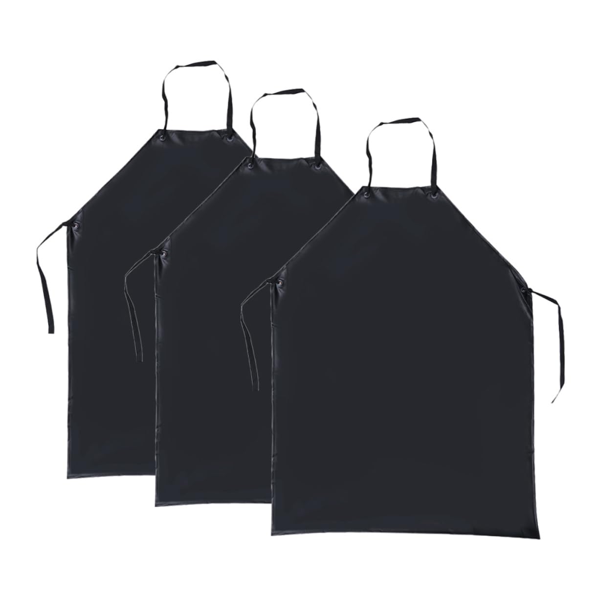 PRETYZOOM 3pièces Tablier Pvc Étanche Et Résistant Graisse De Tablier Multi-usages Pour Cuisine Restaurant Artisanat Noir Résistant Aux Acides Et Aux Alcalins