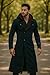 Mens Blue Video Game Halloween Cosplay Costume Removable Hoodie Long Length Denim Trench Coat