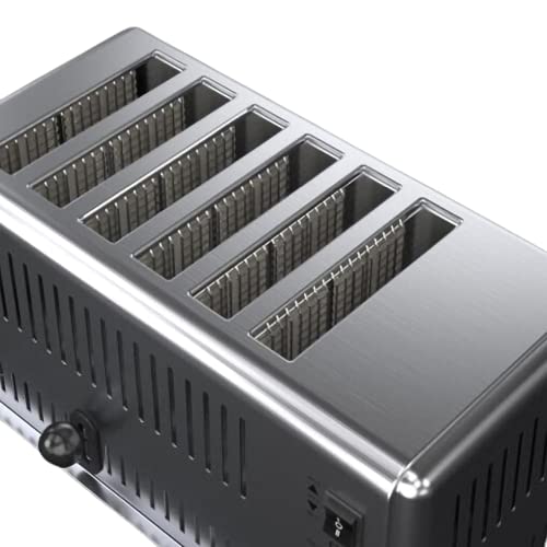 DYB Toaster aus gebürstetem Edelstahl im Retro-Stil, Toaster mit 6 Scheiben, Retro-Toaster aus Edelstahl, 5… – Bild 3