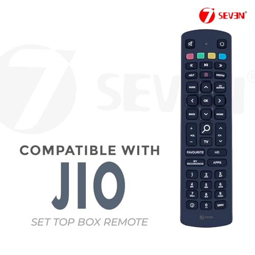 Image of 7SEVEN Compatible with Jio Remote for Fiber Set Top Box to Setup and Match Exactly Key by Key to Replicate Functions of The Existing Original Jio Remote Control (Jio Remote 2)