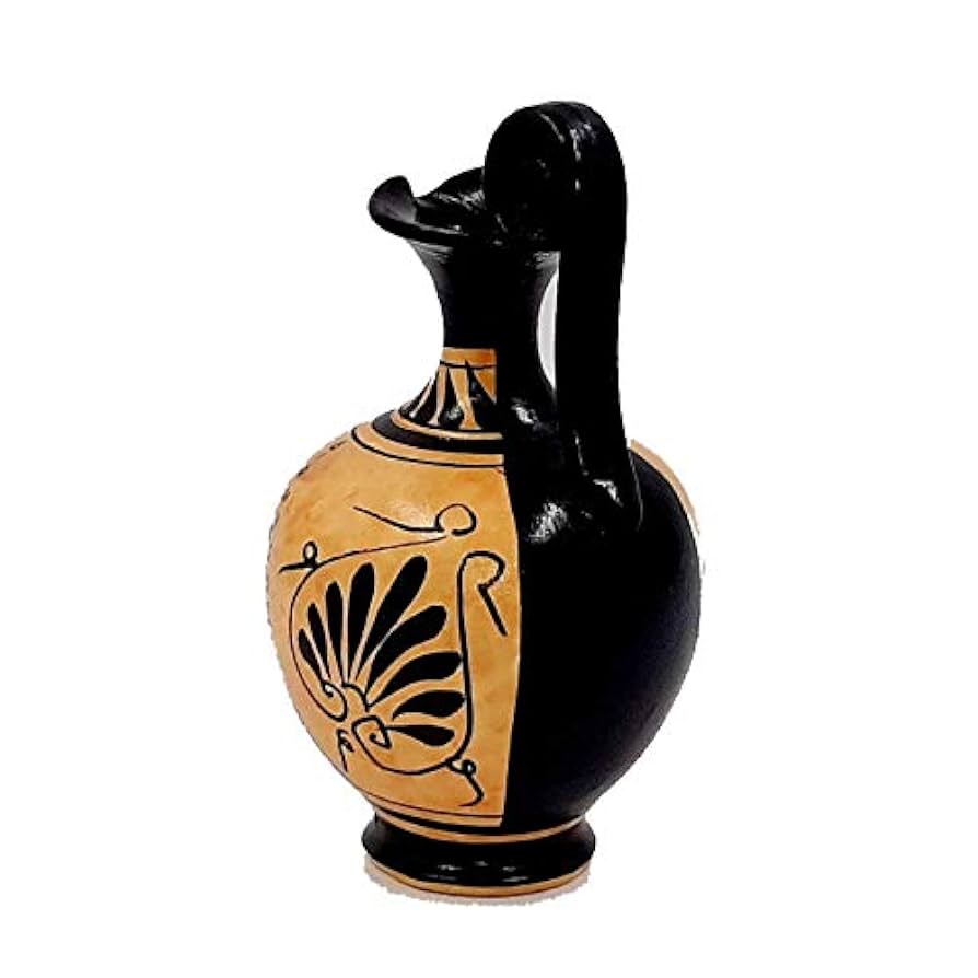 Amazon.co.jp: 2黒の図花瓶13センチメートル、ギリシャの陶器