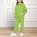Boys Girls 2 Piece Outfits Lounge Hoodie Sweatsuit Sets Fall Winter Fashion Clothes Airport Travel (Green, 5-6 Years)