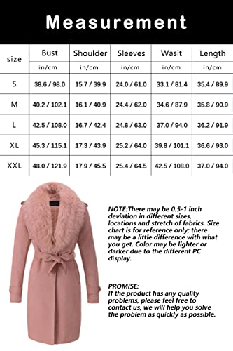 image for Bellivera Women's Faux Suede Leather Jacket Lapel Outwear Trench Tops 