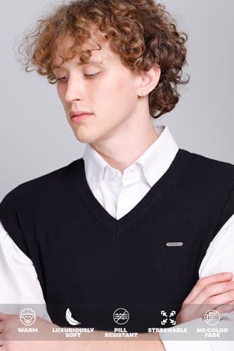 Image of V Neck Cotton Half Sweater for Man Winter Wear - Pullover Sweater for Men