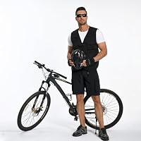 Hiauspor Shorts Herren, Sommer Leichte Schnelltrocknend mit 5 Taschen Cargo Bermuda Wanderhose Sport Chino Trekking Outdoor MTB Hose Männer Kurz Atmungsaktiv Stretch (Schwarz, XL) – Ansicht 2