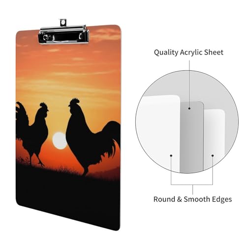 Porte-bloc acrylique poules format A4 pour écrire debout sans table - 3
