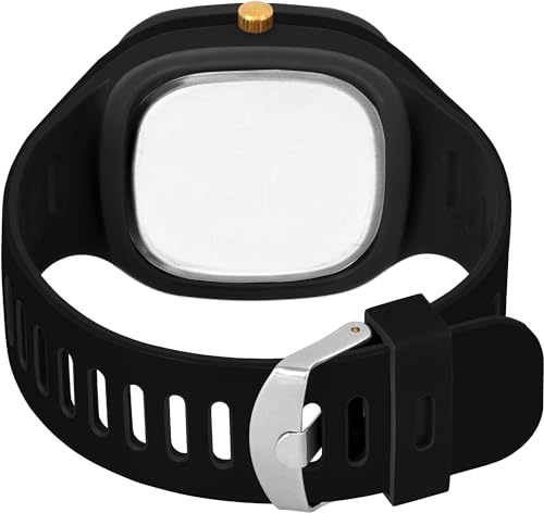 Matrix Shabby Collection Analog Black - Gold Silicone Watch for Men & Boys - Image 4