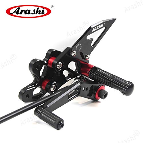 Arashi (Version 2.0) Rearsets For Suzuki Gsxr 600 750 2006-2010 Motorcycle Accessories Adjustable Footrests Foot Peg Rear Sets Gsx R600 R750 Gsx-R 600 750 Gsxr600 Gsxr750 Black 2007 2008 2009 #TOP5