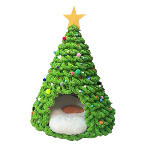 Haustier Weihnachtsbaum Katzenbetten Haus - Weihnachtsbaumkatze Höhlenbett, Katzen Hausmaterial - Tragbares Grüne Haustierzelt, Weihnachtsdekoration...