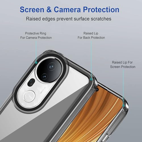 Image of Zapcase Back Case Cover for Vivo T4 Ultra 5G | Compatible for Vivo T4 Ultra 5G Back Cover | Case Cover with Camera Protection | (TPU + PC | Translucent Black)